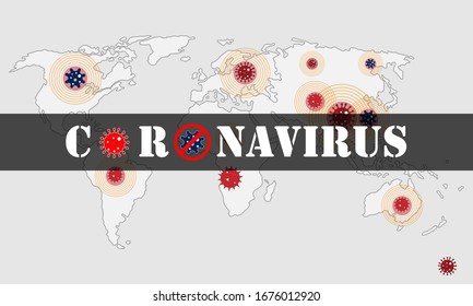 Covid-19, World map of Corona virus, Covid19 is spreading across the world.