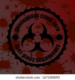COVID-19 Wuhan coronavirus bacteria cell outbreak, coronavirus quarantine, stop pandemic 2020. For design, logo, symbol, icon, prevent brochure. SARS medical risk alert. Vector illustration background