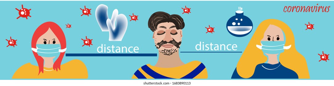 COVID-19 Wuhan Novel coronavirus (2019-nCoV)and man and women with blue medical face masks. Concept of coronavirus quarantine