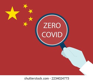 Covid-19 zero covid symbol. Vector banner