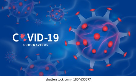 COVID-19.Coronavirus banner template.Global pandemic disease outbreak background.Vector, illustration.