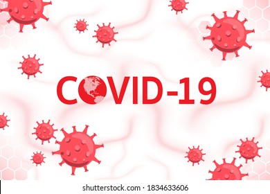 COVID-19.Coronavirus banner template.Global pandemic disease outbreak background.Vector, illustration.