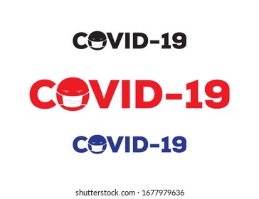 Covid-19(Coronavirus) vector logo design template