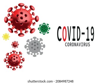 covid-19(coronavirus)diseño plano sobre fondo blanco