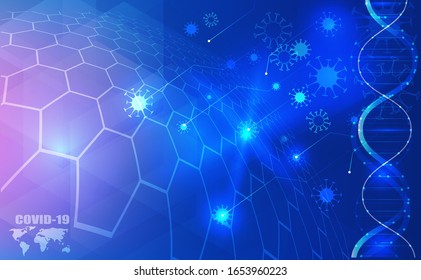 COVID-19,Technology Background. Design Concept for Protection against Viral Pandemic. Chinese Virus Outbreak Quarantined,Health vector illustration.