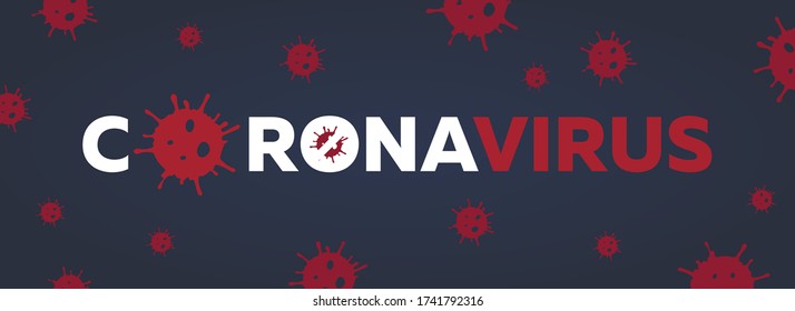 Covid-20 concept inscription typography design logo on white background. Concepts lettering dangerous Corona Virus 2020 cell. Pandemic stop Novel Coronavirus outbreak covid-19 symptoms. Vector Icon.
