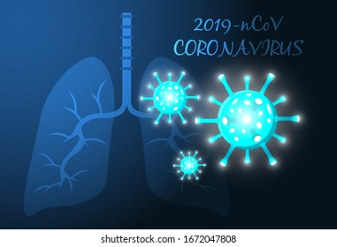 COVID-2019 on a blue futuristic background. The cities in which the deadly type of virus spreads - 2019-nKoV. 3D models of coronavirus bacteria.
