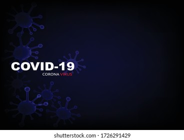 COVID-2019 on a blue futuristic background. Deadly type of virus 2019-nCoV. 3D models of coronavirus bacteria. Vectonic illustration in HUD style