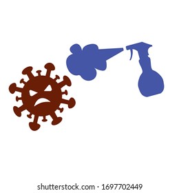 COVID-2019 and spray disinfectan illustration,