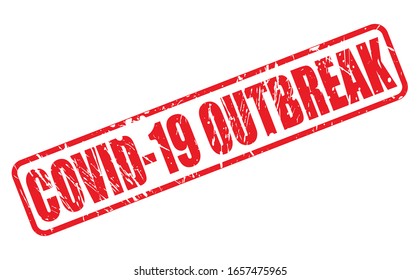 COVID_19 OUTBREAK red stamp text on white background