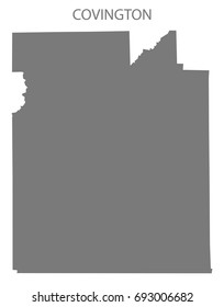 Covington county map of Alabama USA grey illustration silhouette