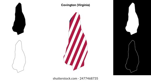 Covington County (Virginia) outline map set