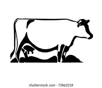 Cow 2 - Retro Ad Art Illustration