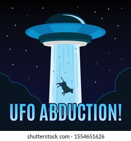 A cow abducted by a UFO