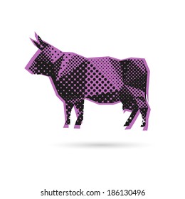 Cow abstract isolated on a white background, vector illustration