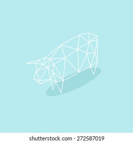 Cow abstract isolated on a white backgrounds, vector illustration
