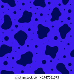 Cow abstract vector seamless pattern. Dark Bue simply trendy modern textile wrapping paper background design.
