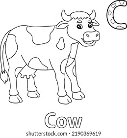 Cow Alphabet ABC Coloring Page C