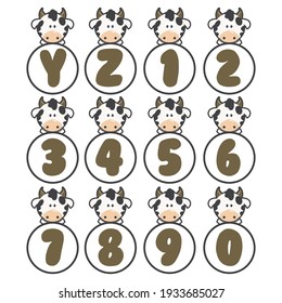 cow alphabet collection, vector art and illustration.