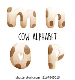 cow alphabet,cow letter. Vector illustration