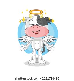 the cow angel with wings vector. cartoon character