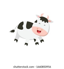 Cow Animal Cartoon Vector Illustration 