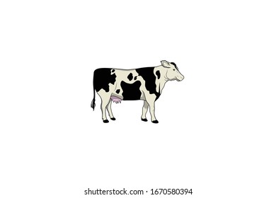 Cow Animal Cartoon Vector Illustration