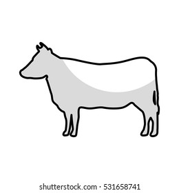 cow animal farm isolated icon vector illustration design