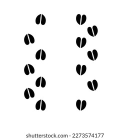 cow animal foot print illustration on white background.