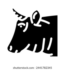 cow animal glyph icon vector. cow animal sign. isolated symbol illustration