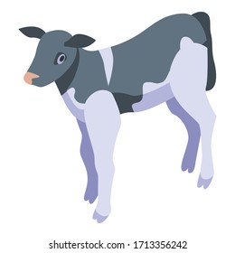 Cow animal icon. Isometric of cow animal vector icon for web design isolated on white background