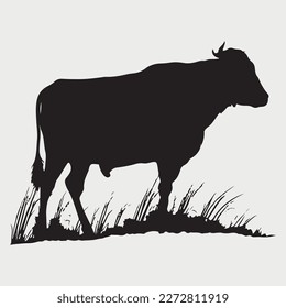 cow animal icon silhouette vector