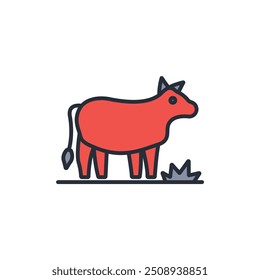 Cow animal icon. vector.Editable stroke.linear style sign for use web design,logo.Symbol illustration.