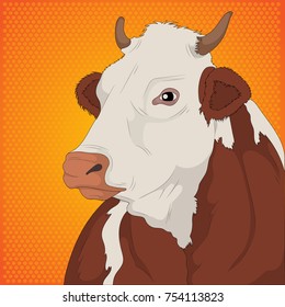 Cow, Animal illustration, Cartoon animal, Comic book, cow isolated, Food design, Meal design, Cartoon illustration