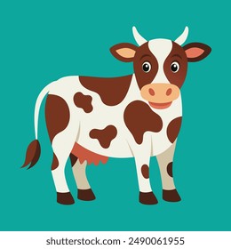 Cow animal isolated flat vector illustration