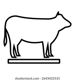 cow animal line icon design. cow animal thin black outline symbol vector illustration. editable stroke icon on transparent background.