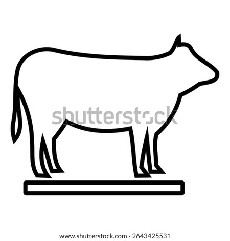 cow animal line icon design. cow animal thin black outline symbol vector illustration. editable stroke icon on transparent background.