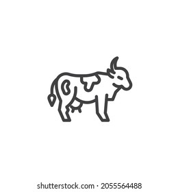 Cow animal line icon. linear style sign for mobile concept and web design. Farm cow outline vector icon. Symbol, logo illustration. Vector graphics