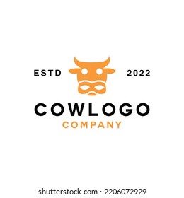 cow animal Logo vector design graphic for Farm