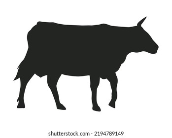 cow animal silhouette style icon