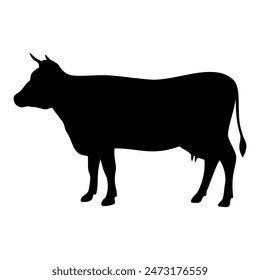 Cow animal silhouette. Vector image