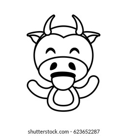 cow animal toy outline