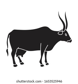 Cow of animal vector icon.Black vector icon isolated on white background cow of animal.