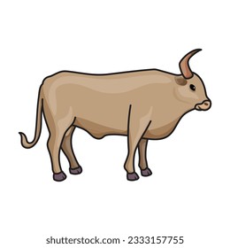 Cow of animal vector icon.Color vector icon isolated on white background cow of animal.