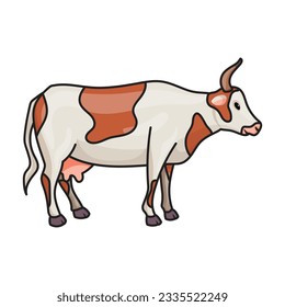 Cow of animal vector icon.Color vector icon isolated on white background cow of animal.