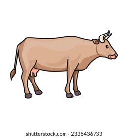 Cow of animal vector icon.Color vector icon isolated on white background cow of animal.