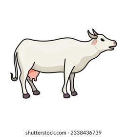 Cow of animal vector icon.Color vector icon isolated on white background cow of animal.