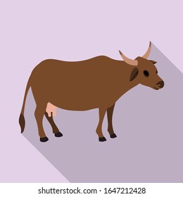 Cow of animal vector icon.Flat vector icon isolated on white background cow of animal.