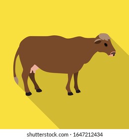 Cow of animal vector icon.Flat vector icon isolated on white background cow of animal.