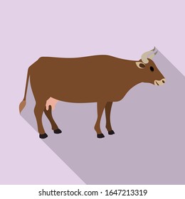 Cow of animal vector icon.Flat vector icon isolated on white background cow of animal.